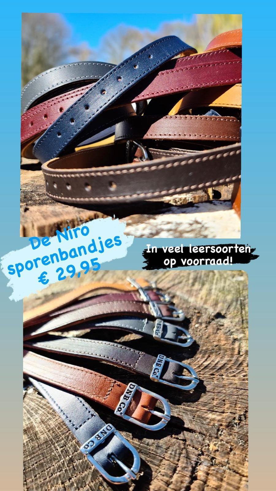 DeNiro De Niro sporenbandjes spoorriemen spoorriempjes leer, Nieuw, Ophalen of Verzenden, Janiroruitersport@outlook.com, Emmen