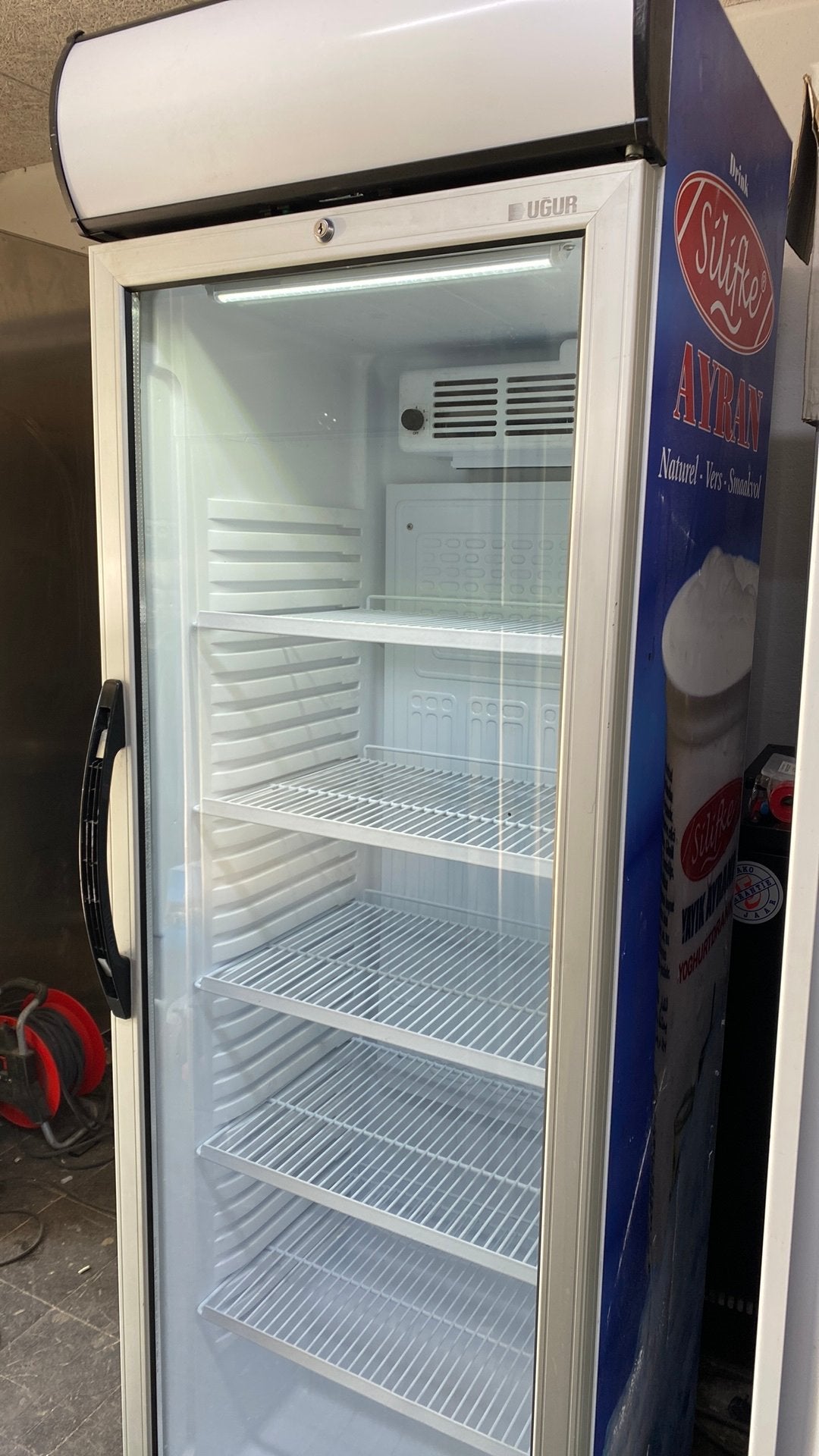 Koelkast glazen deur met led verlichting, Ophalen, Zonder vriesvak, 200 liter of meer, 160 cm of meer