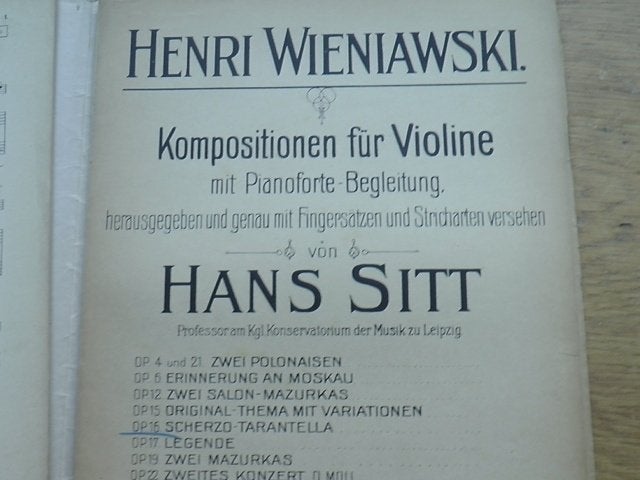 Henri wieniawski -scherzo-tarantelle -viool en piano, Muziek en Instrumenten, Gebruikt, Ophalen of Verzenden, Viool of Altviool