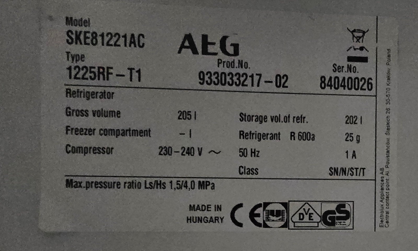 2 AEG koelkast rekjes - SKE81221A C, Ophalen of Verzenden, Nieuw