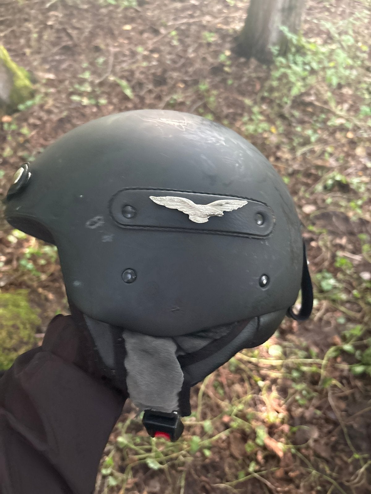 Zwarte motorhelm met Moto Guzzi logo, Ophalen of Verzenden, Tweedehands, Heren