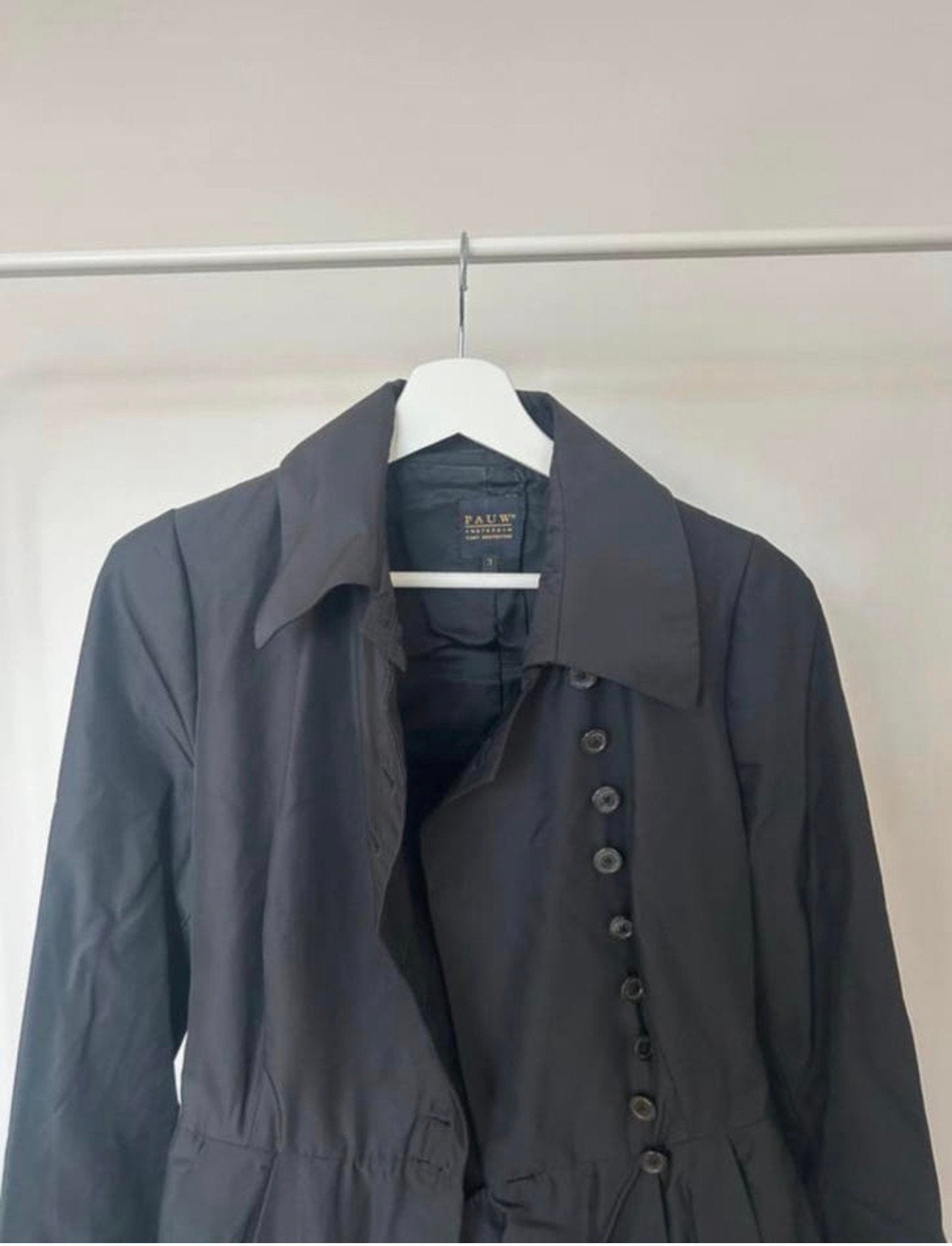 Trenchcoat PAUW, Ophalen of Verzenden, Zo goed als nieuw, Maat 38/40 (M), Zwart