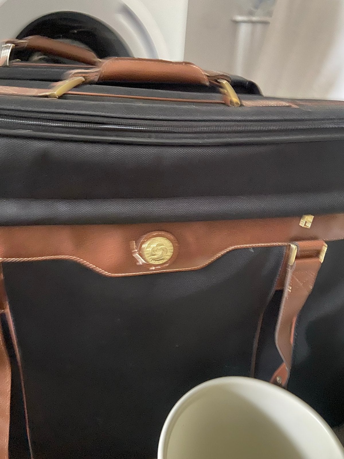 2 Samsonite koffers, zwart met lederen details, Sieraden, Tassen en Uiterlijk, Tassen | Reistassen en Weekendtassen, Ophalen, Gebruikt