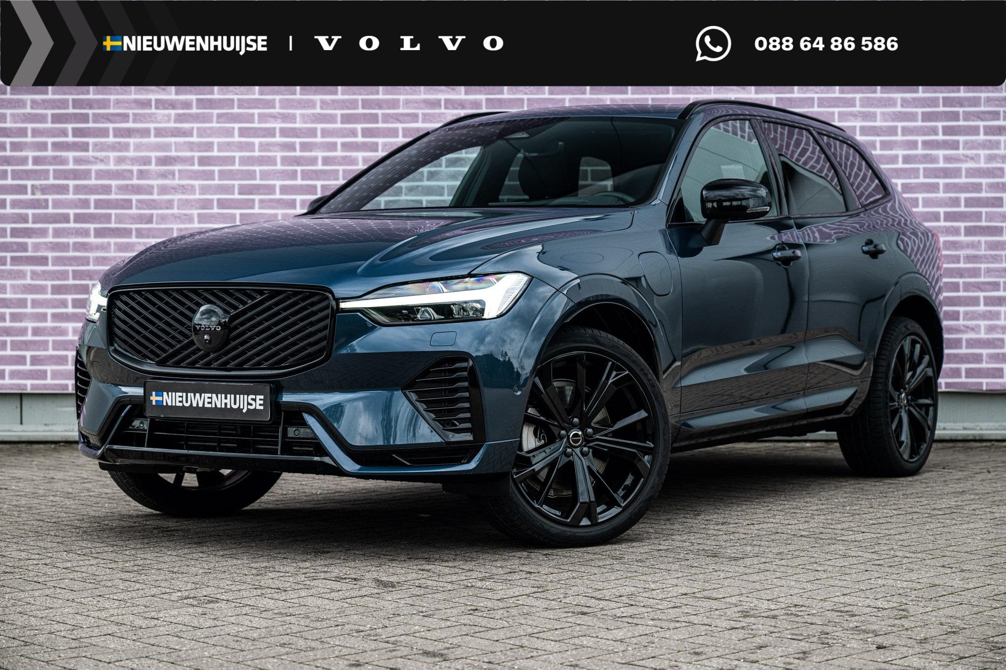 Volvo XC60 2.0 T6 Plug-in Hybrid AWD Ultra Black Edition | P, Gebruikt, Euro 6, 4 cilinders, Blauw