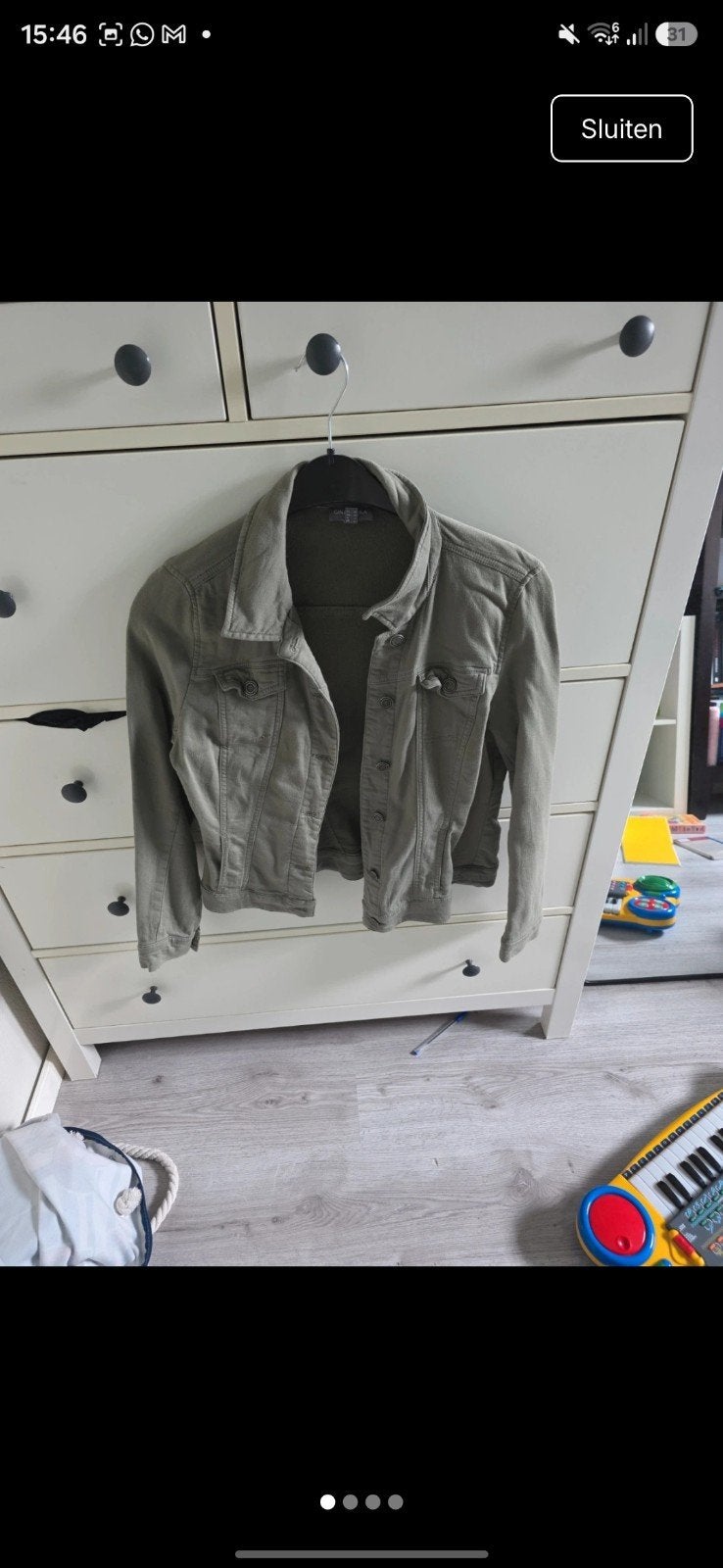 Gina Laura spijkerjasje maat 38/40 (M) in legergroen, Kleding | Dames, Maat 38/40 (M), Ophalen of Verzenden, Zo goed als nieuw