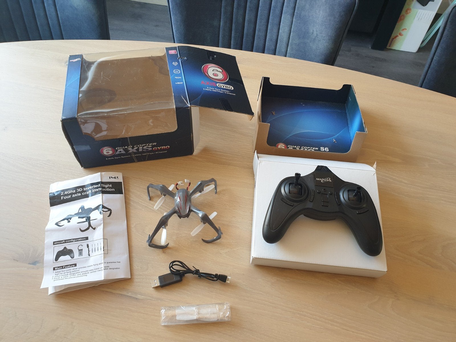 Mini Axis Gyro Quadcopter S6 Drone, Overige merken, Minder dan 100 meter, Zo goed als nieuw, Speelgoeddrone