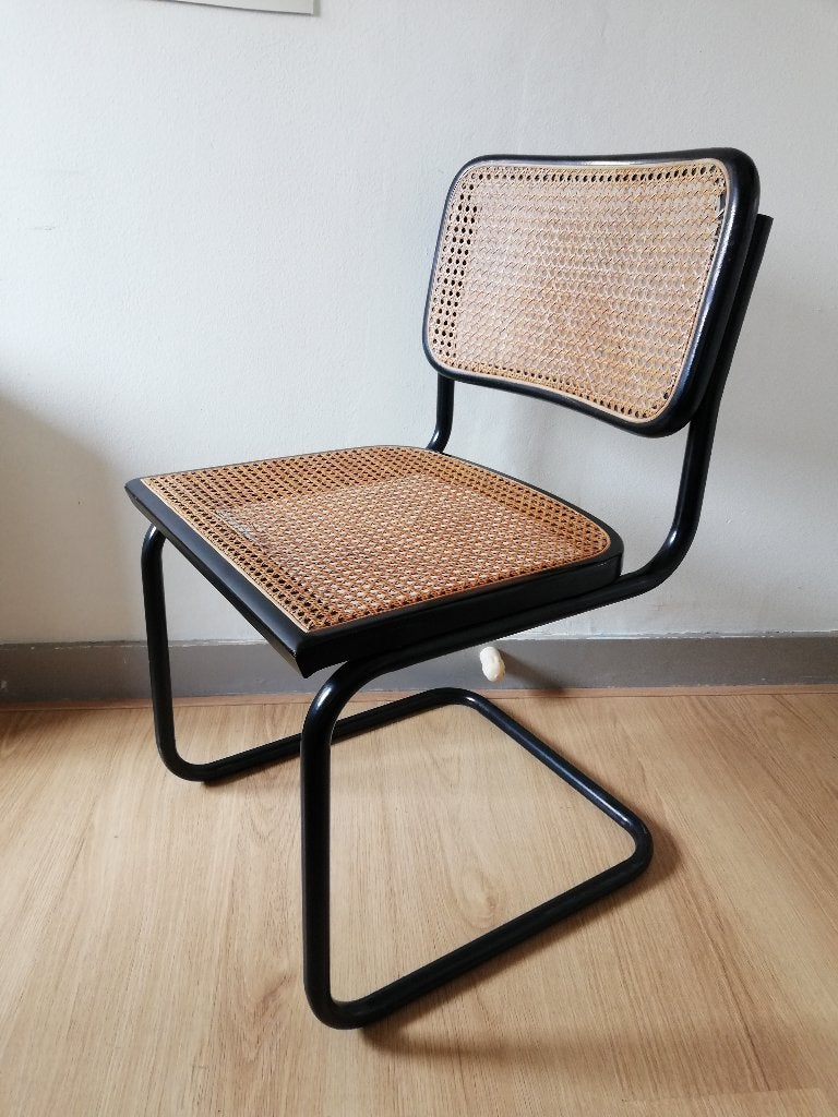 4x Cesca Buisframe stoel zwart Marcel Breuer rotan webbing, Huis en Inrichting, Stoelen, Hout, Zwart, Ophalen of Verzenden, Zo goed als nieuw