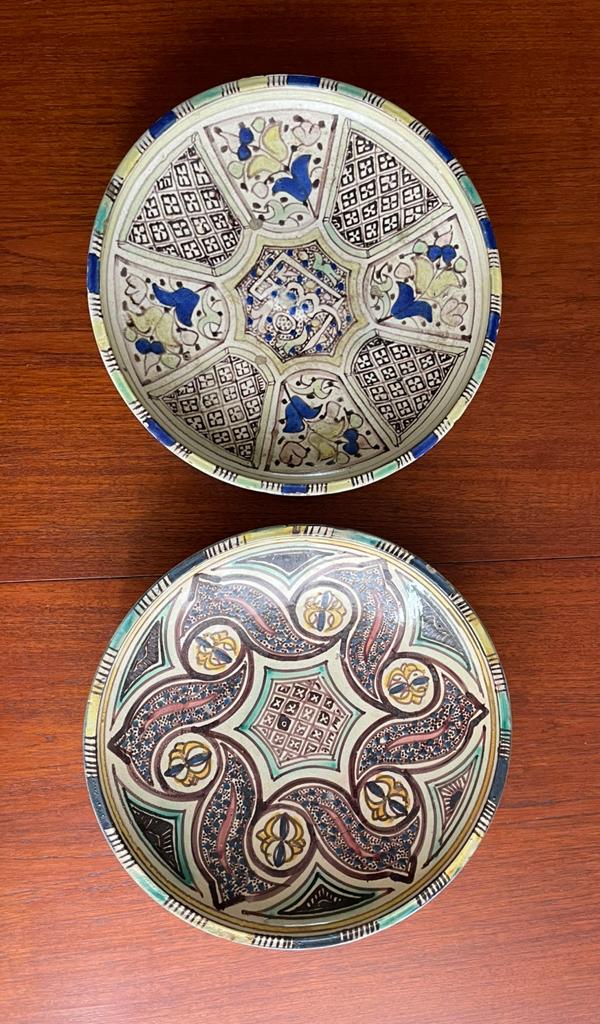Boho / mediterrane vintage keramiek schalen set, Ophalen of Verzenden