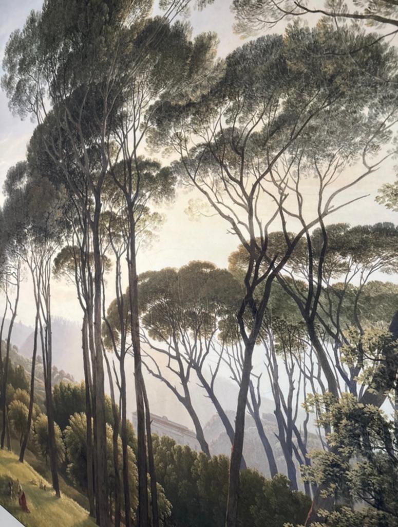 Groot doek 'Italiaans landschap met parasoldennen' - Voogd, Ophalen