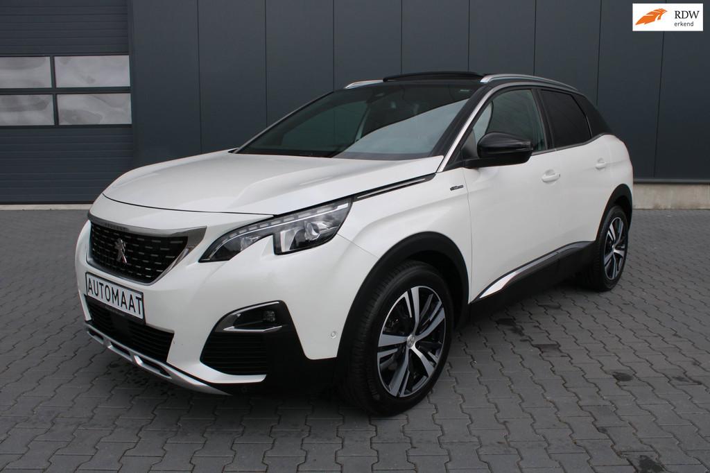 Peugeot 3008 1.600 GT Line AUTOMAAT TREKHAAK SCHUIFDAK, Gebruikt, Zwart, 4 cilinders, Leder en Stof