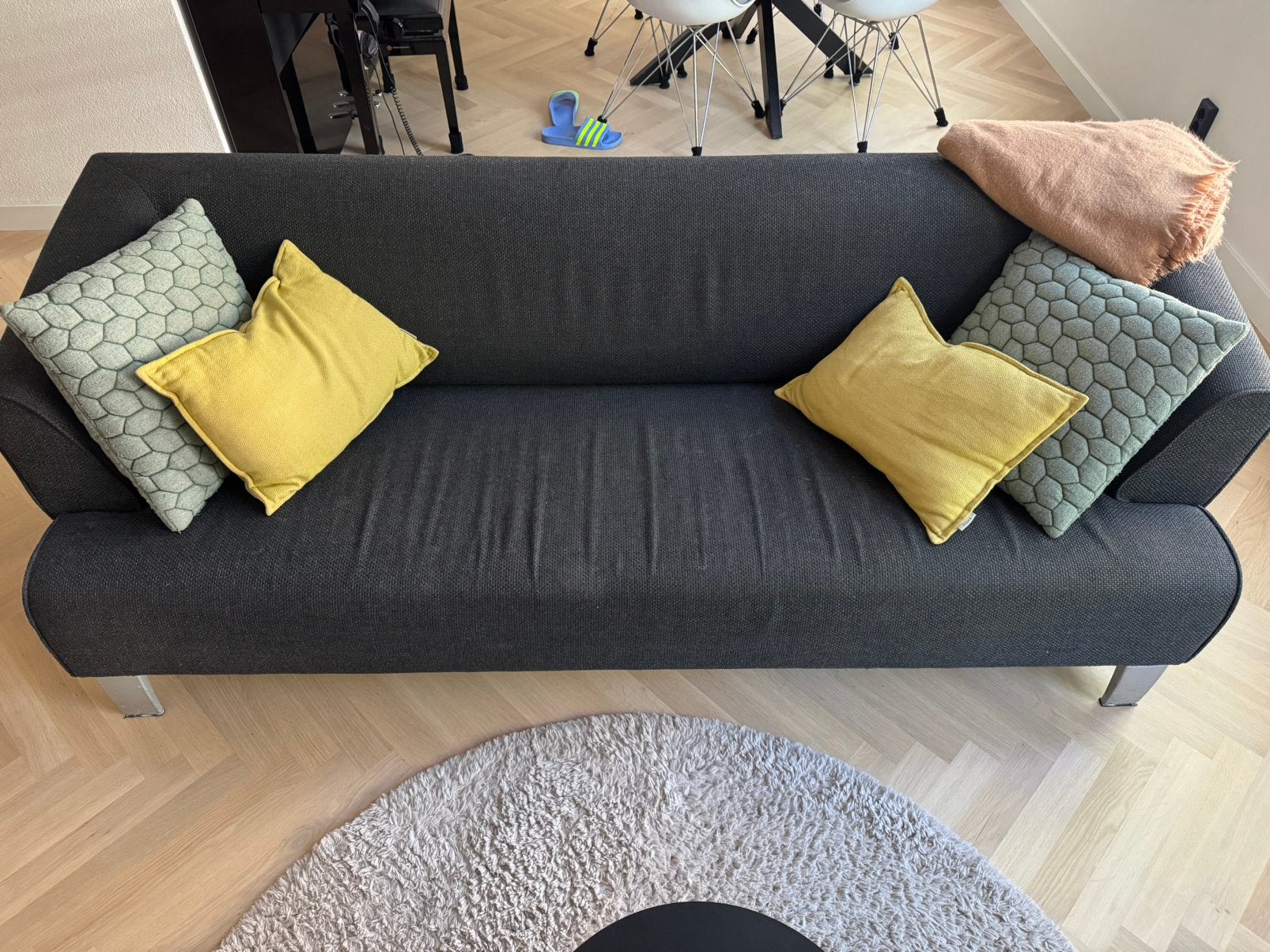 Rolf Benz 2300 antraciet, Ophalen, Gebruikt, Driepersoons, 75 tot 100 cm