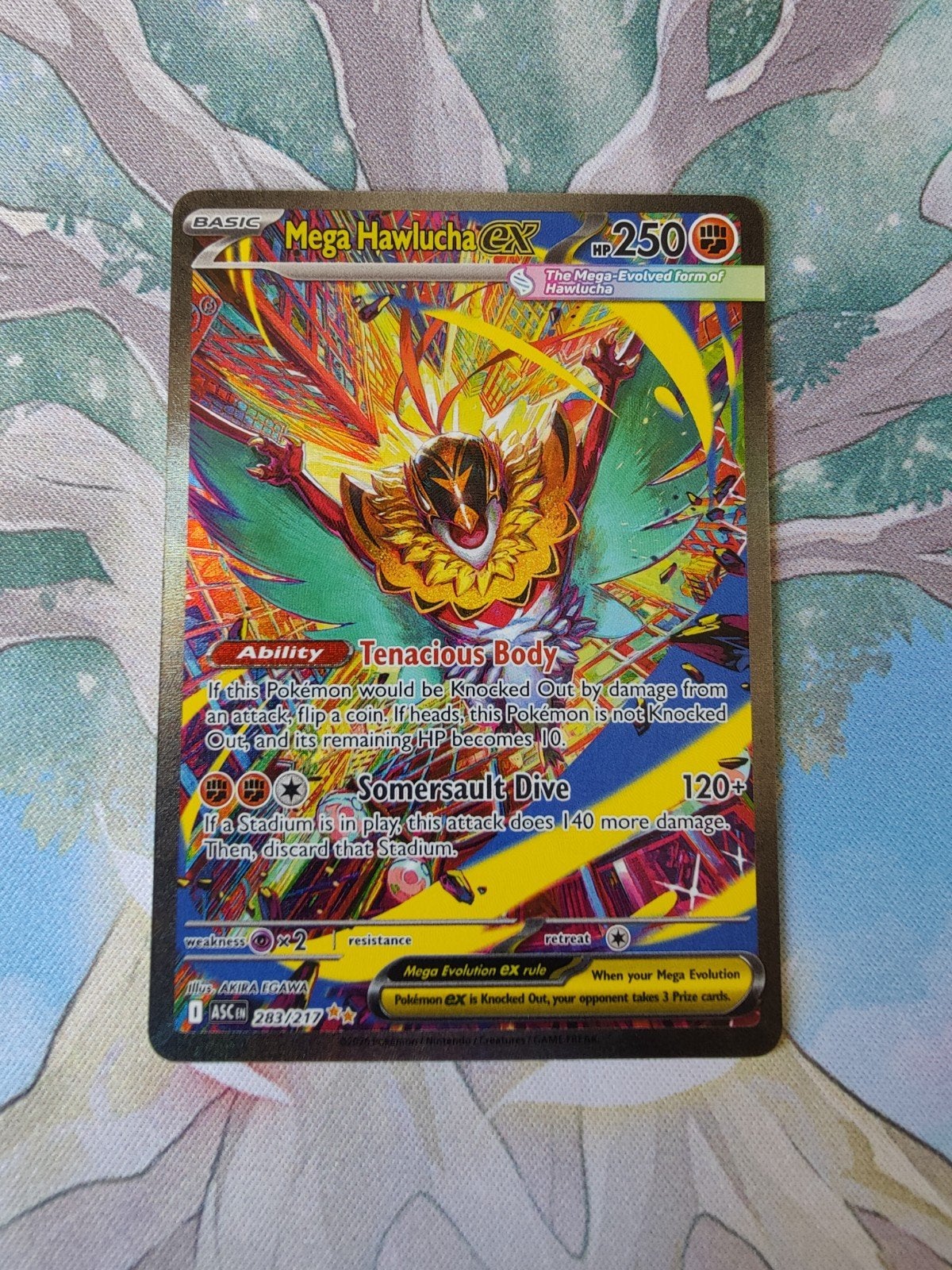 Pokemon ascended heroes mega Hawlucha ex illustration 283, Ophalen of Verzenden, Nieuw, Losse kaart, Foil