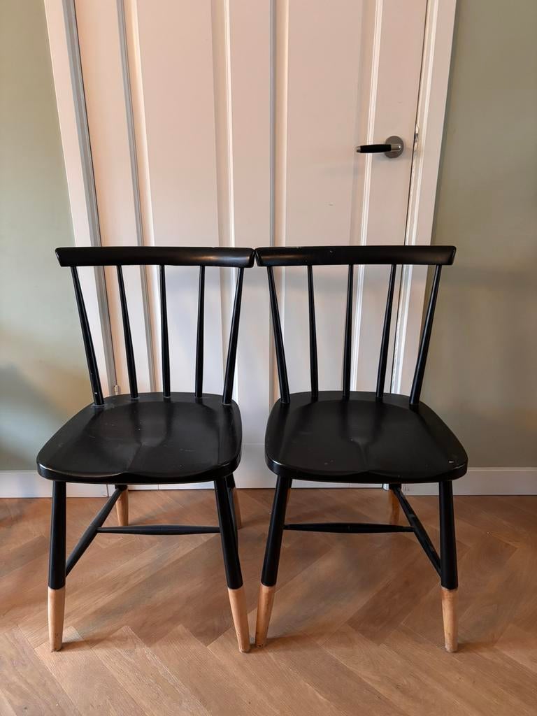 Spijlenstoelen jaren’60 vintage, Ophalen, Gebruikt, Twee