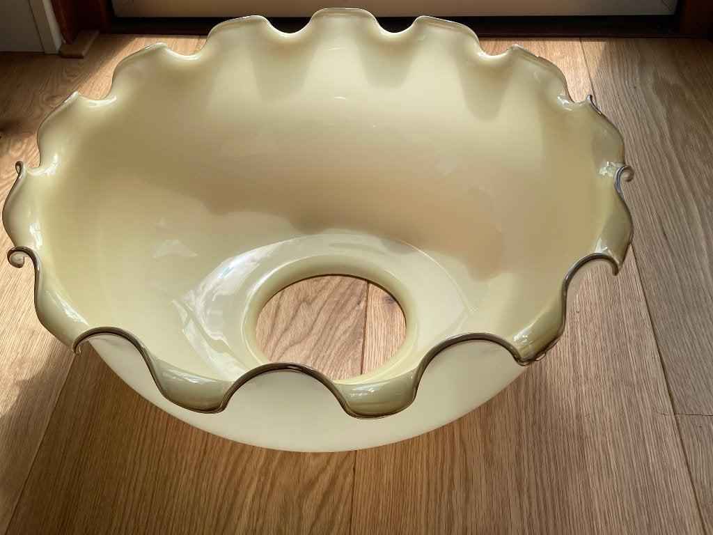 Opaline glazen lampenkap, Rond, Zo goed als nieuw, Glas, 17 cm