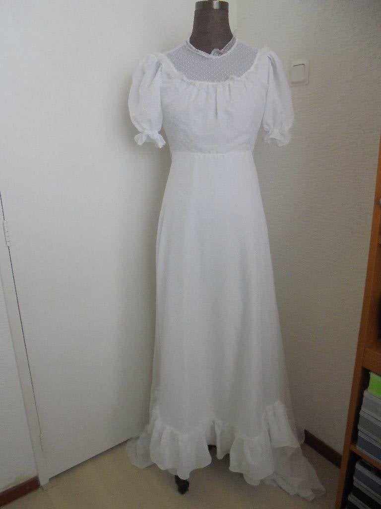 Vintage trouwjurk met sleep maat 36, Ophalen of Verzenden, Zo goed als nieuw, Wit, Trouwjurk