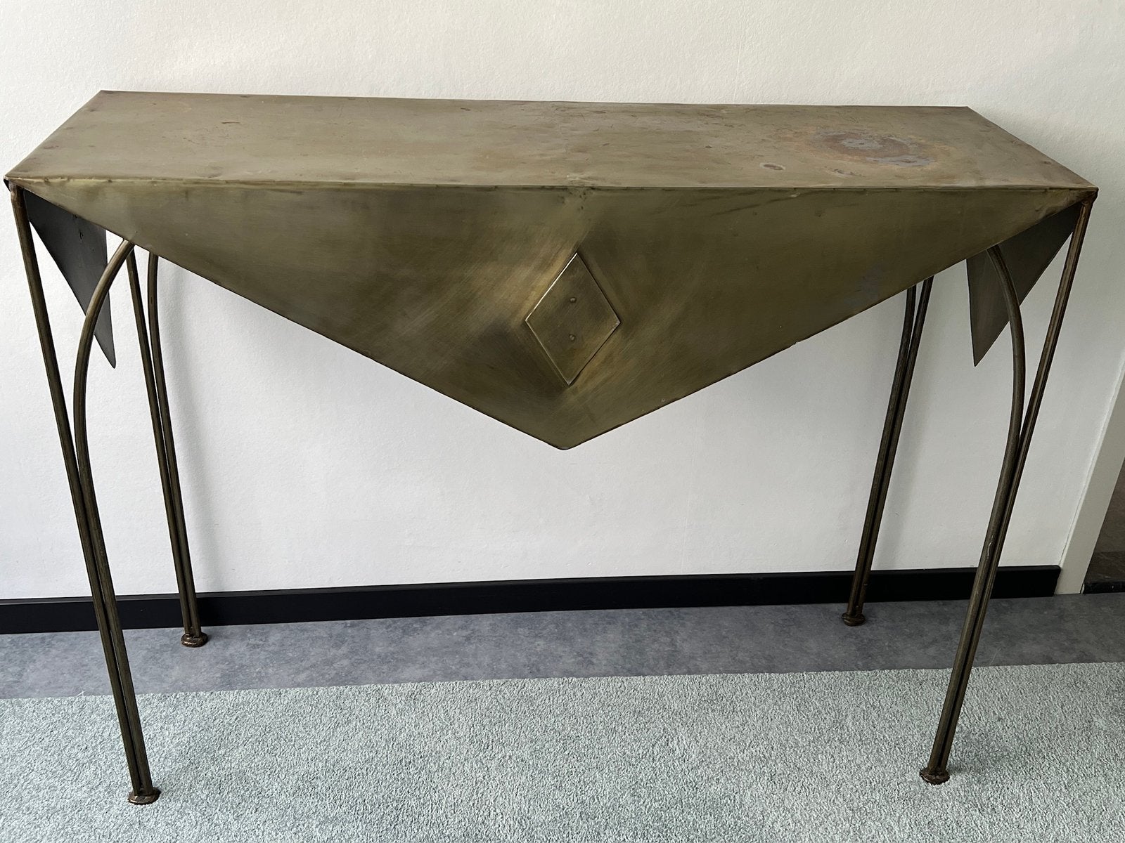 Sidetable zink, Ophalen, Gebruikt, 100 tot 150 cm, Metaal
