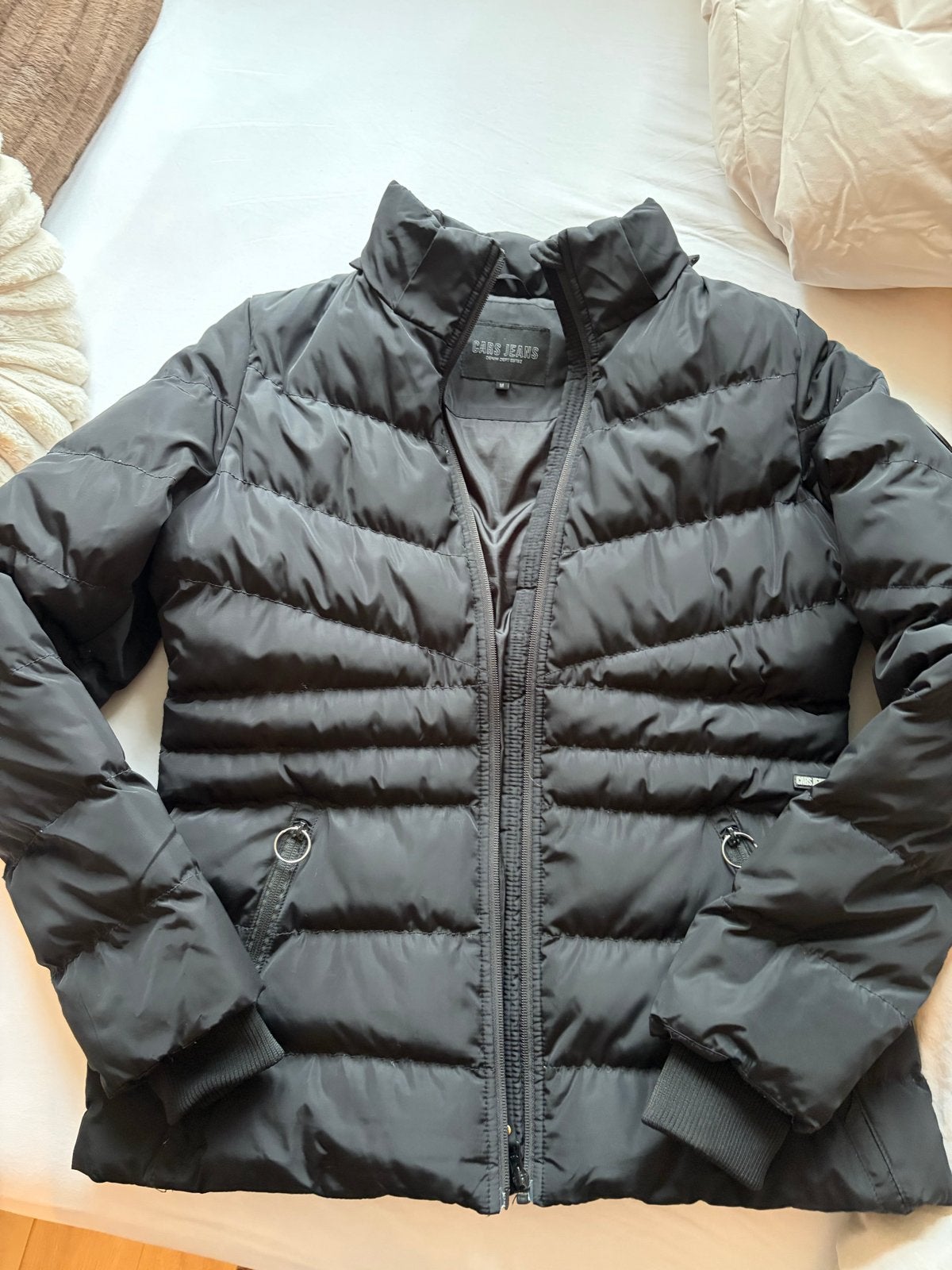 Zwarte Cars Jeans Puffer Jas Maat M, Verzenden, Zo goed als nieuw, Maat 38/40 (M), Zwart