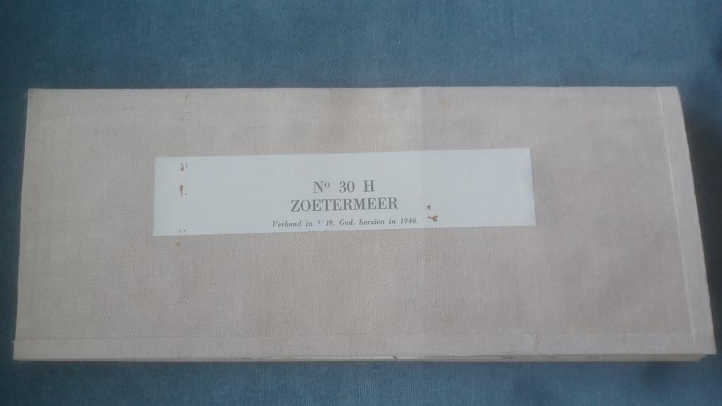 Oude topografische stafkaart No. 30H Zoetermeer op linnen, Gelezen, Ophalen of Verzenden, Landkaart, 1800 tot 2000