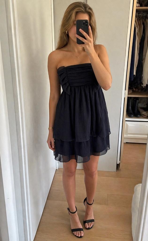 Paule Ka zijden bustier jurk donkerblauw 36, Kleding | Dames, Paule Ka, Nieuw, Maat 36 (S), Boven de knie
