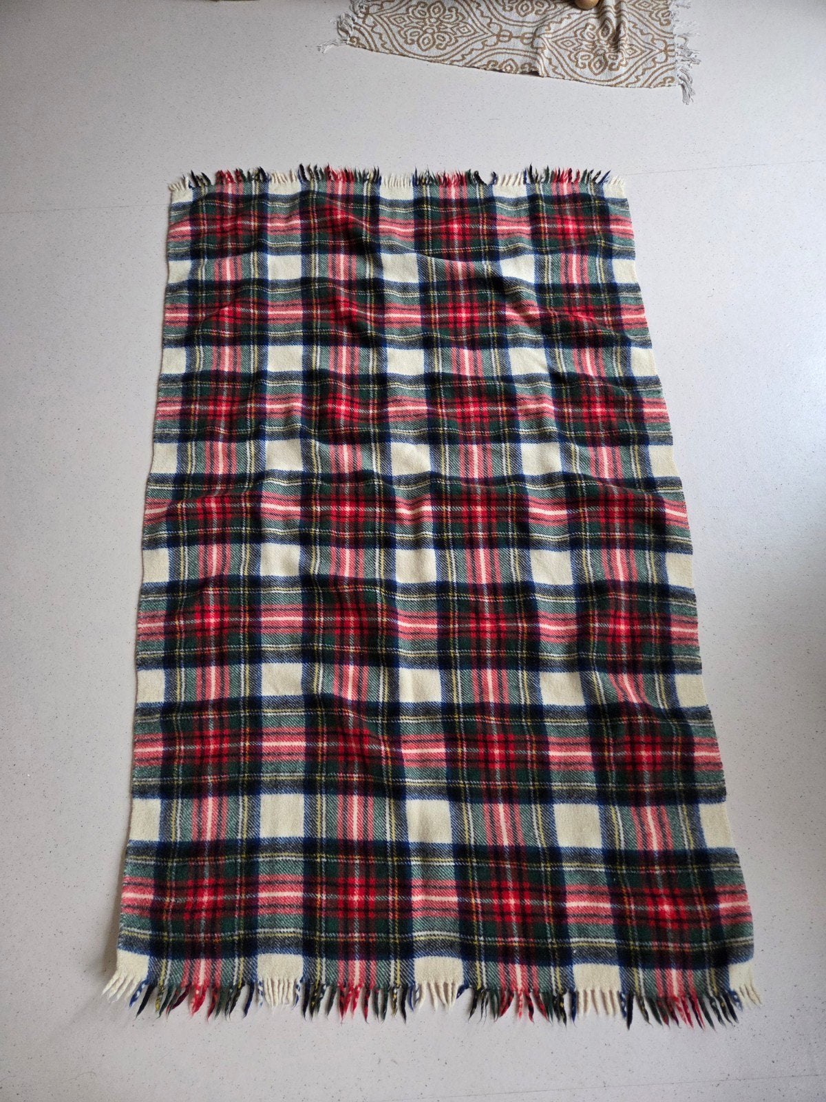 Prachtige vintage Aabe wollen deken / plaid - Schotse ruit -, Ophalen of Verzenden, Zo goed als nieuw