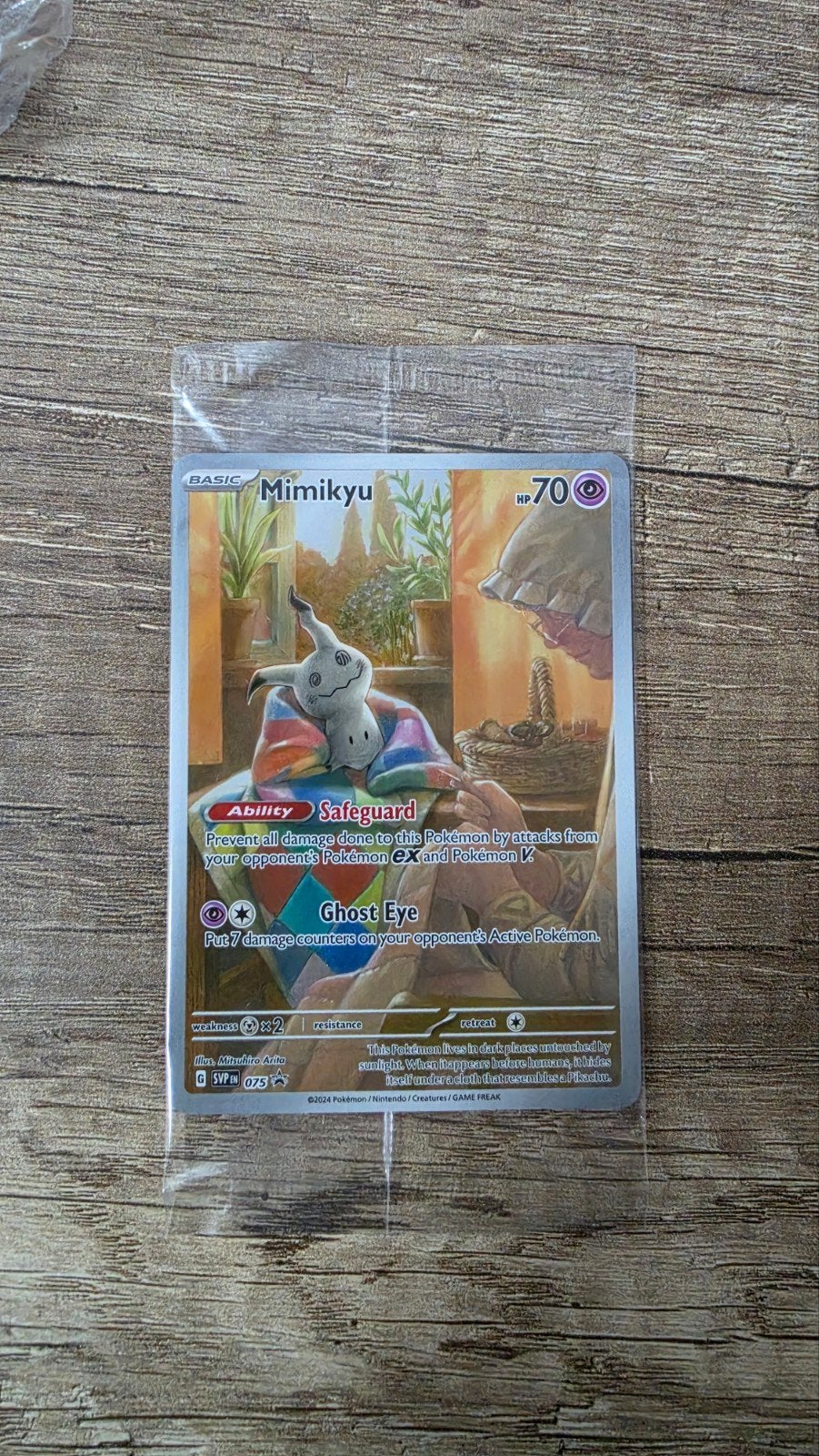 Pokémon Promokaart Mimikyu SV075 - Nieuwstaat, Ophalen of Verzenden, Nieuw, Losse kaart