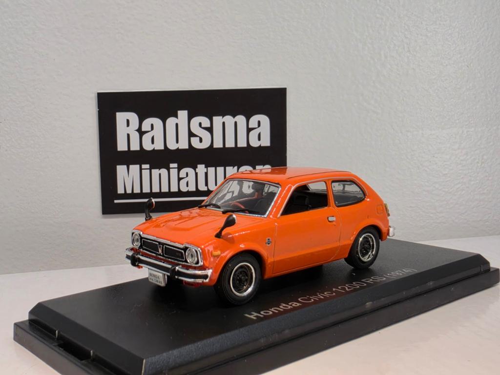 Honda Civic 1200 RS - Bolhoed oranje - 1:43 Norev Japan, Auto, Norev, Ophalen of Verzenden, Zo goed als nieuw