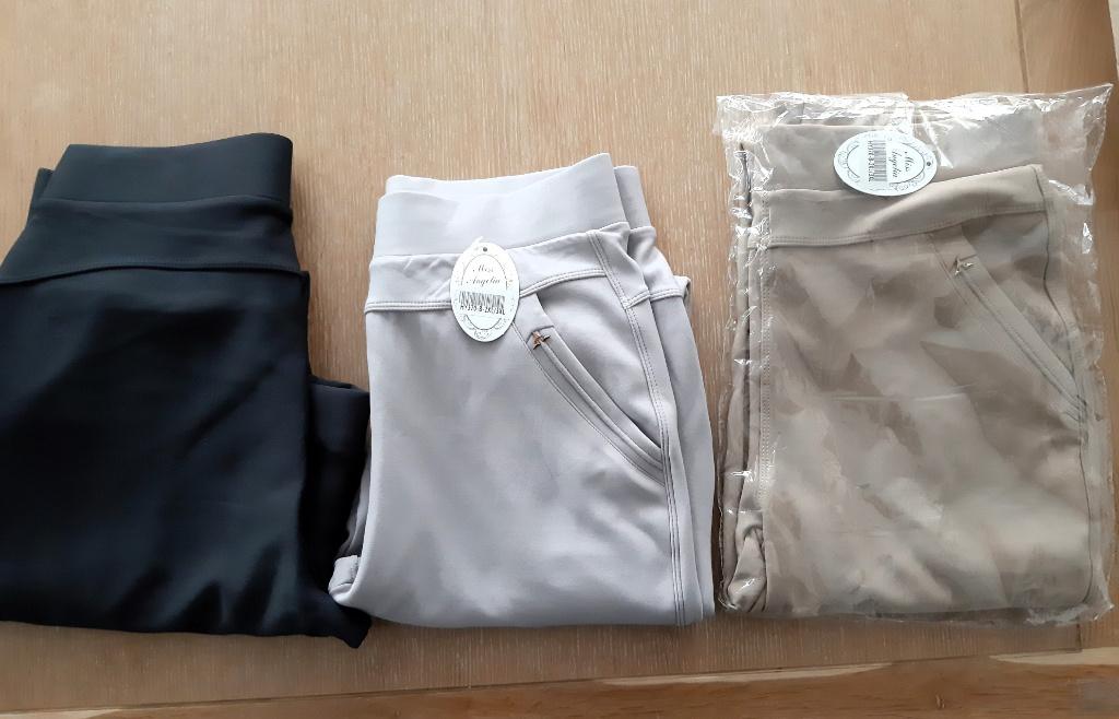 3 stuks damespantalon (Maat: 2XL/3XL), Angelia, Beige, Maat 46/48 (XL) of groter, Nieuw