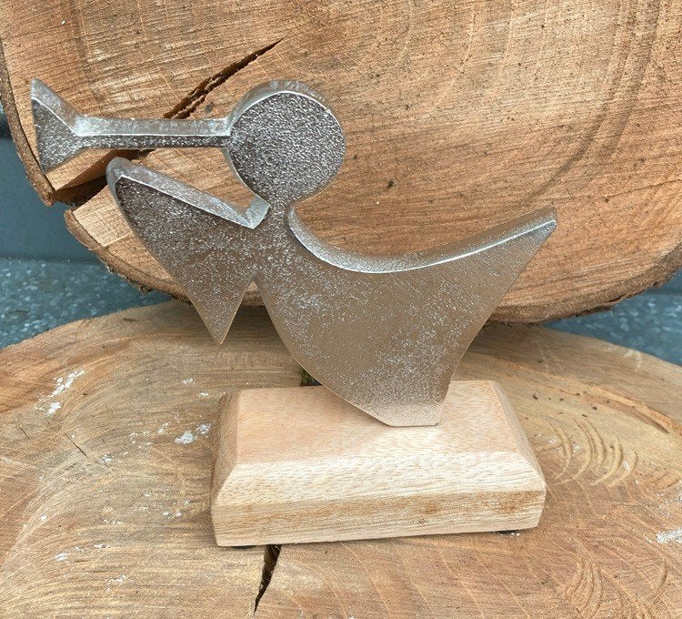 ALUMINIUM ENGEL MET TROMPET NIEUW, -, -, Nieuw, Ophalen of Verzenden