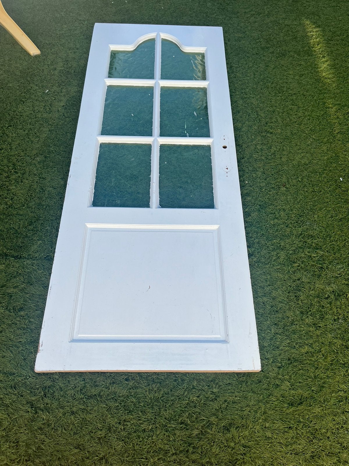 Witte houten binnendeur met glas (6 ruitjes) 190 x 78 cm, Doe-het-zelf en Verbouw, Ophalen, Gebruikt, Minder dan 80 cm, Binnendeur