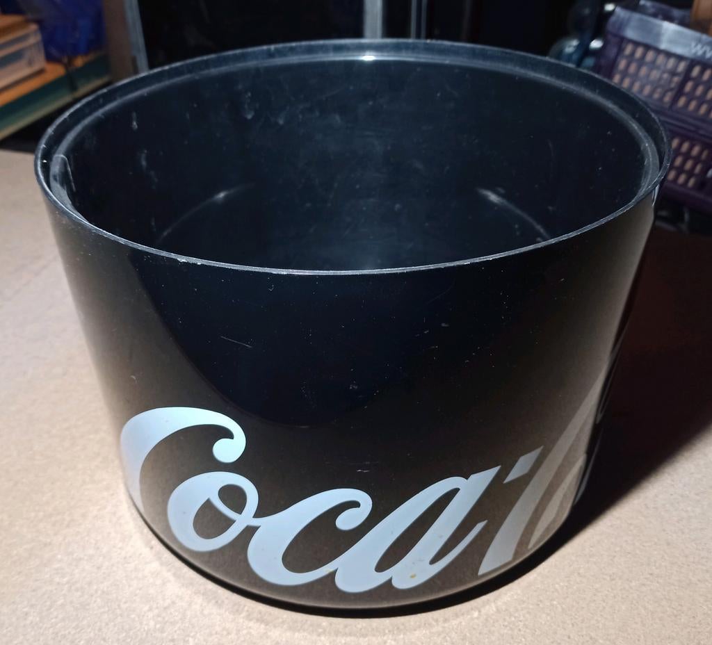 Zwarte Coca Cola ijsemmer met lekbak, Tuin en Terras, Ophalen of Verzenden