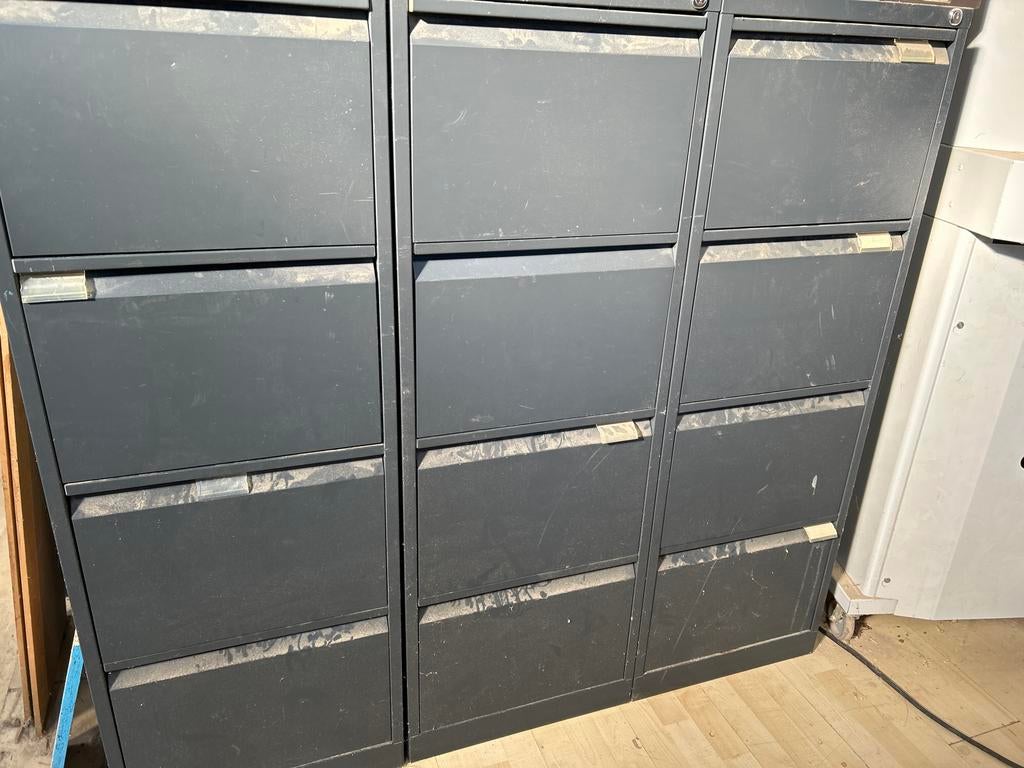 Metalen Archiefkasten met Lades - Gebruikt, Ophalen, Gebruikt, 100 tot 150 cm, Meerdere deuren