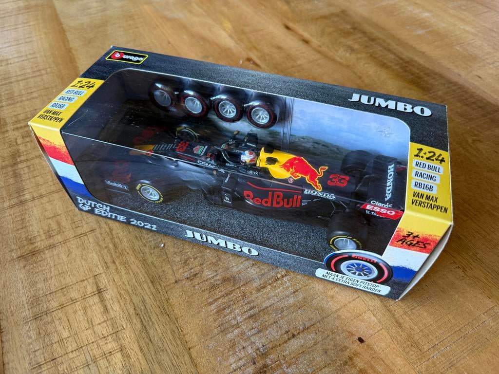 Max Verstappen RB16B-2021 Dutch GP Editie + extra banden, Ophalen of Verzenden, Nieuw, Auto, Overige merken