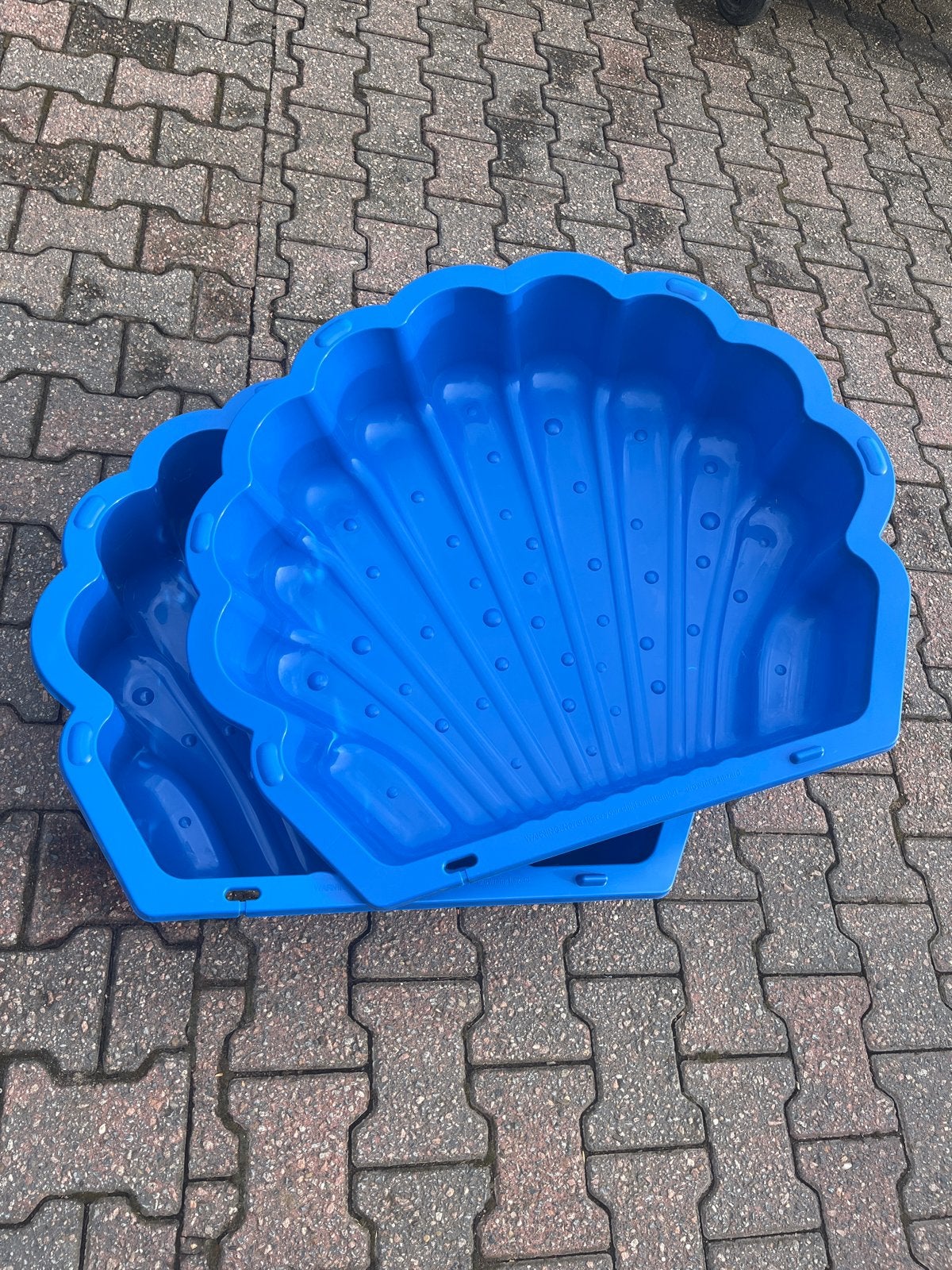 Nieuwe tweedelige schelp zand- en waterbak blauw, Ophalen, Nieuw