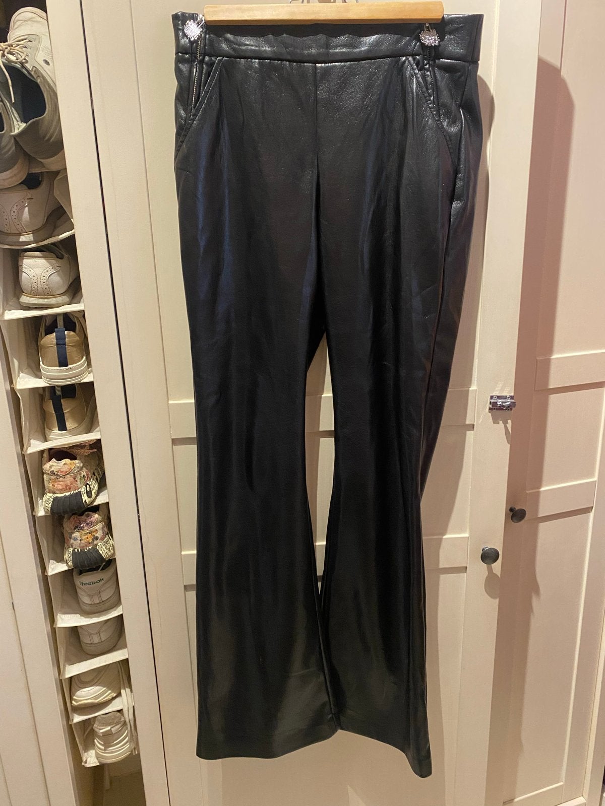 Nieuwe Caroline Biss Vega Leren zwarte broek Maat EUR 38, Ophalen of Verzenden, Nieuw, Maat 38/40 (M), Zwart
