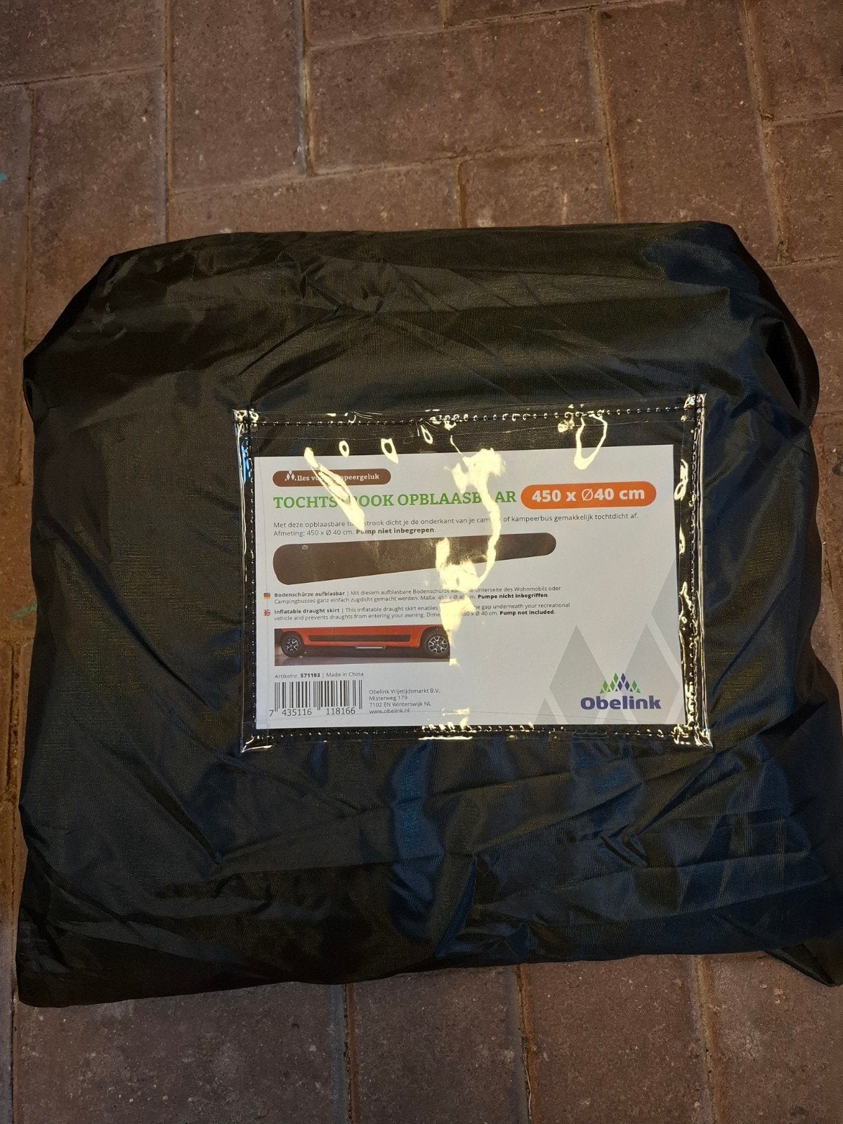 Opblaasbare Tochtstrook 4,50m x 40cm voor Camper, Ophalen, Nieuw