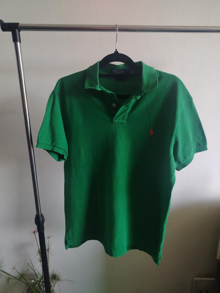 Polo Ralph Lauren Slim Fit Polo Groen Maat M, Maat 48/50 (M), Ophalen of Verzenden, Polo Ralph Lauren, Gedragen