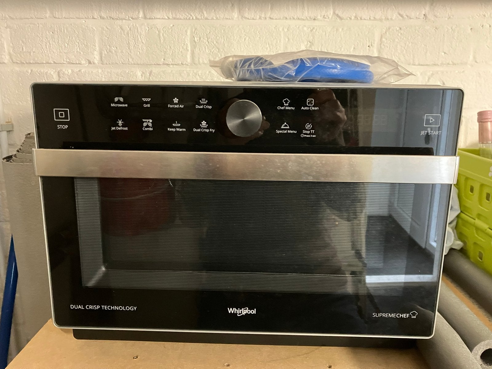 Whirlpool MWP 338 SB Combimagnetron - Zo goed als nieuw, Ophalen, Combimagnetron, Zo goed als nieuw, Draaiplateau