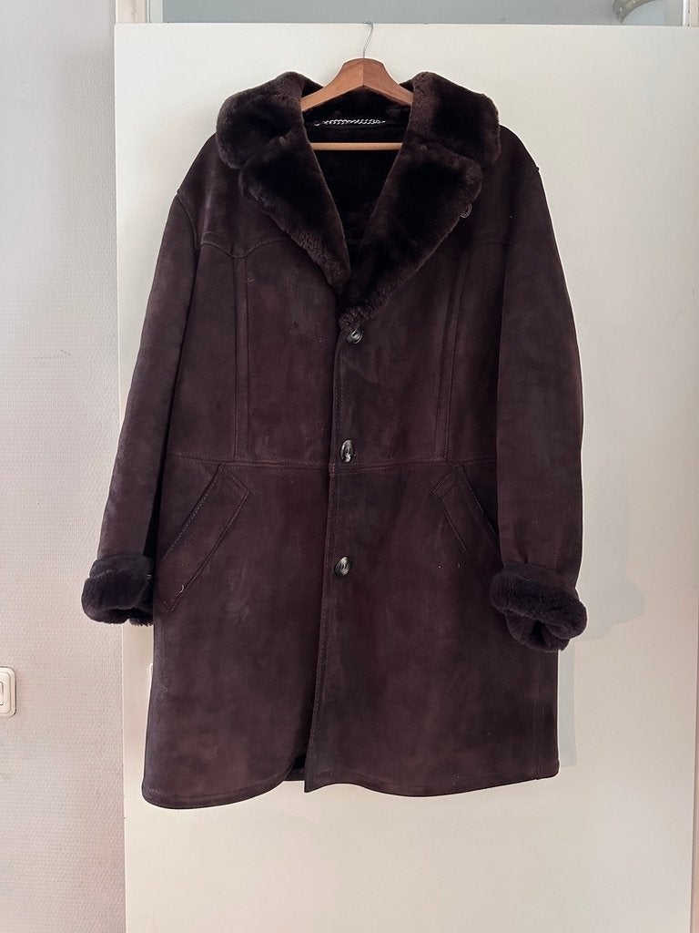 Vintage Lammy Jas Bruin Chocolade Maat 44, Kleding | Dames, Jassen | Winter, Bruin, Verzenden, Maat 42/44 (L), Zo goed als nieuw