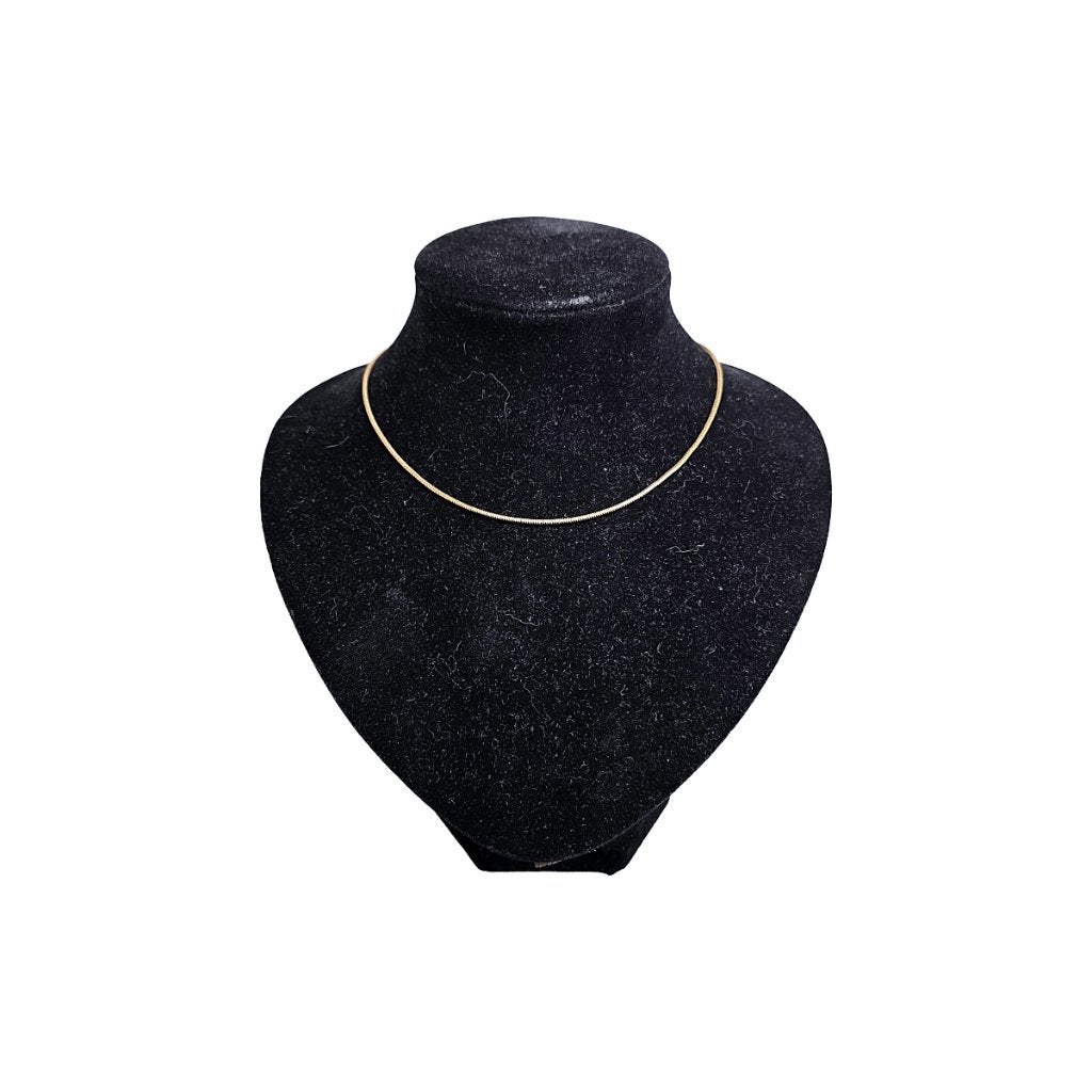 Vintage 18kt slangenschakel ketting, jaren 70/80, Ophalen of Verzenden, Zo goed als nieuw, Goud, Goud