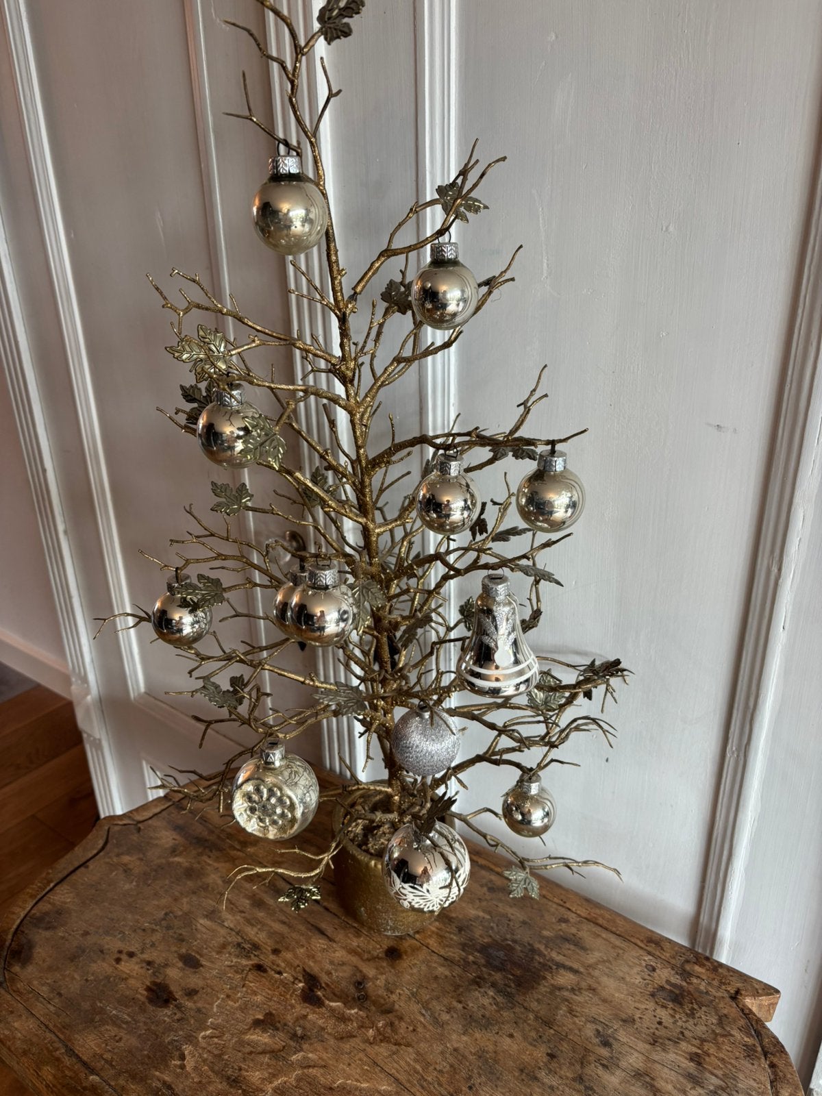 Zilveren kerstballen made in GDR,glas,vintage, Ophalen of Verzenden, Gebruikt