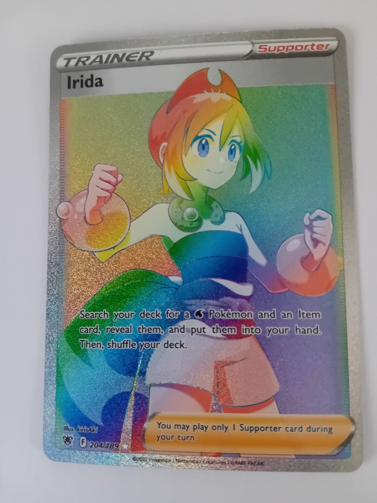 Pokemonkaart Irida Rainbow 204/189 Astral Radiance, Hobby en Vrije tijd, Ophalen of Verzenden, Nieuw, Losse kaart, Foil