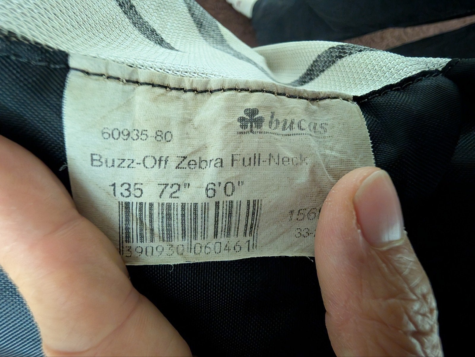Bucas buzz-off zebra full neck, Dieren en Toebehoren, Ophalen of Verzenden