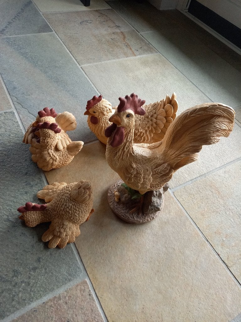 Beelden familie kip en Haan, Ophalen, Zo goed als nieuw, Dier