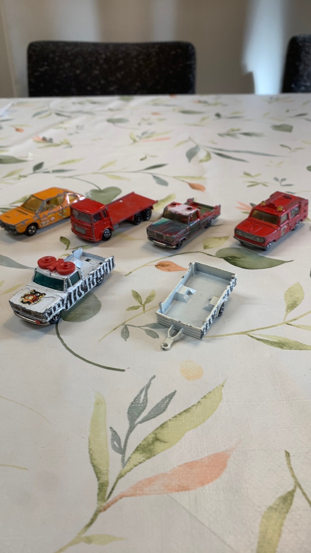 Set van 5 Vintage Majorette Modelauto’s met Aanhanger, Ophalen of Verzenden, Gebruikt, Auto
