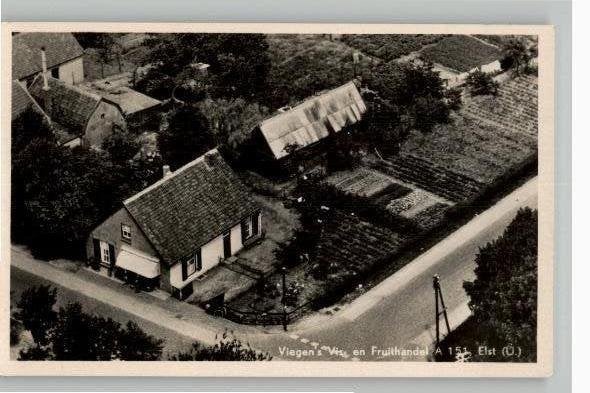 Elst (U) Viegen Vis- en Fruithandel KLM luchtfoto, Verzenden, 1940 tot 1960, Ongelopen, Utrecht