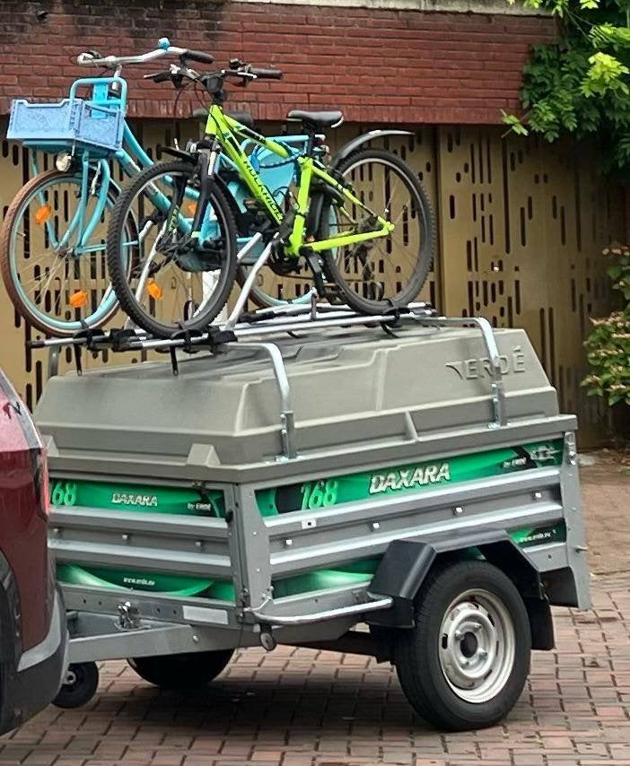Daxara 168 aanhangwagen met fietsendrager en disselslot, Ophalen, Gebruikt