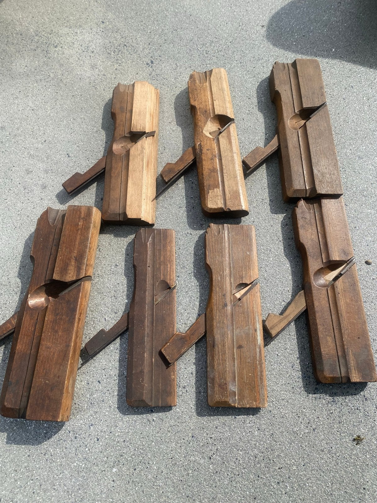 Set van 7 antieke houten schaven voor houtbewerking, Ophalen of Verzenden