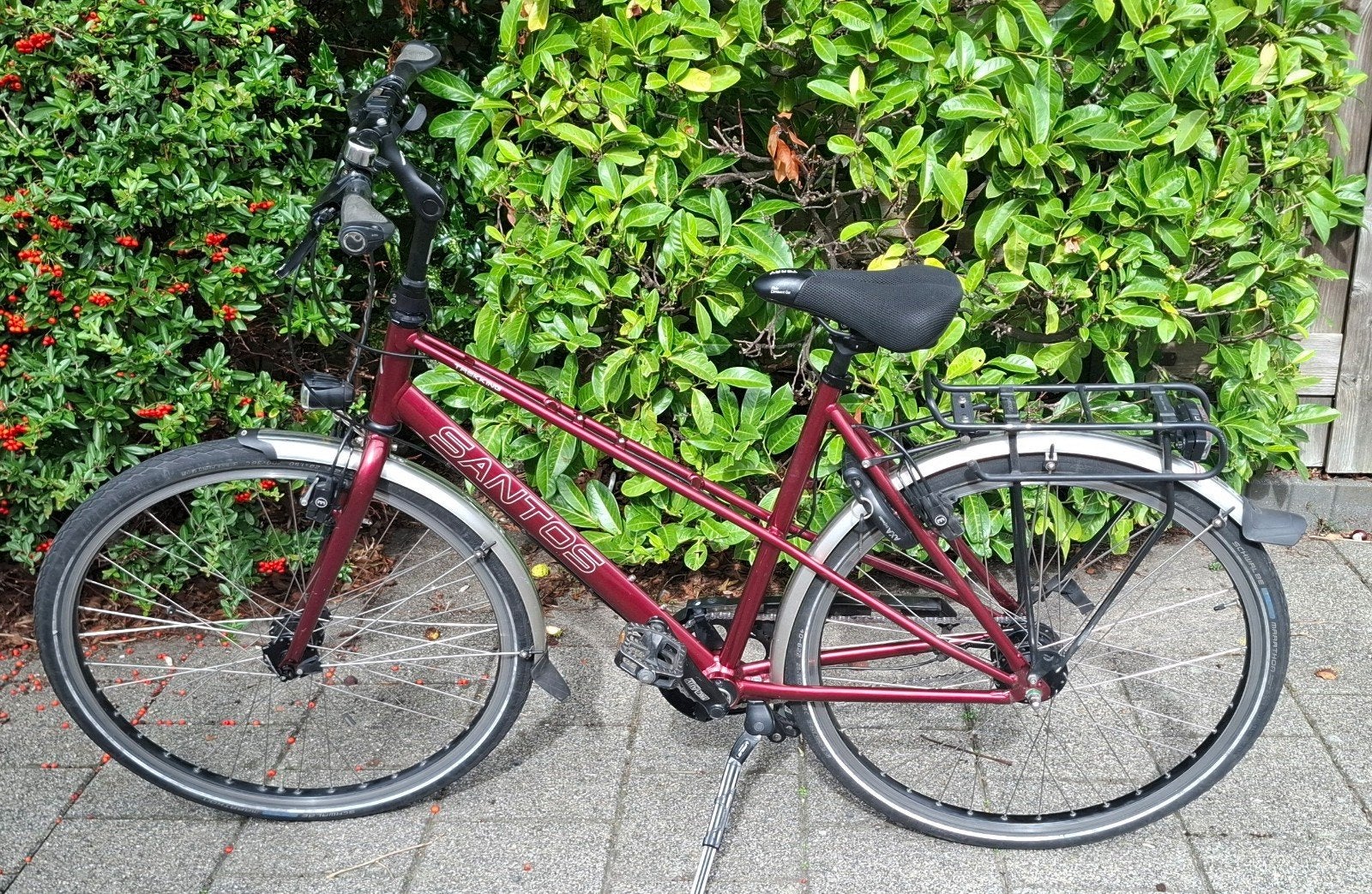 Santos Trekking Mixte met Shimano Alfine 11, 28 inch, 10 tot 15 versnellingen, Velgrem, Ophalen