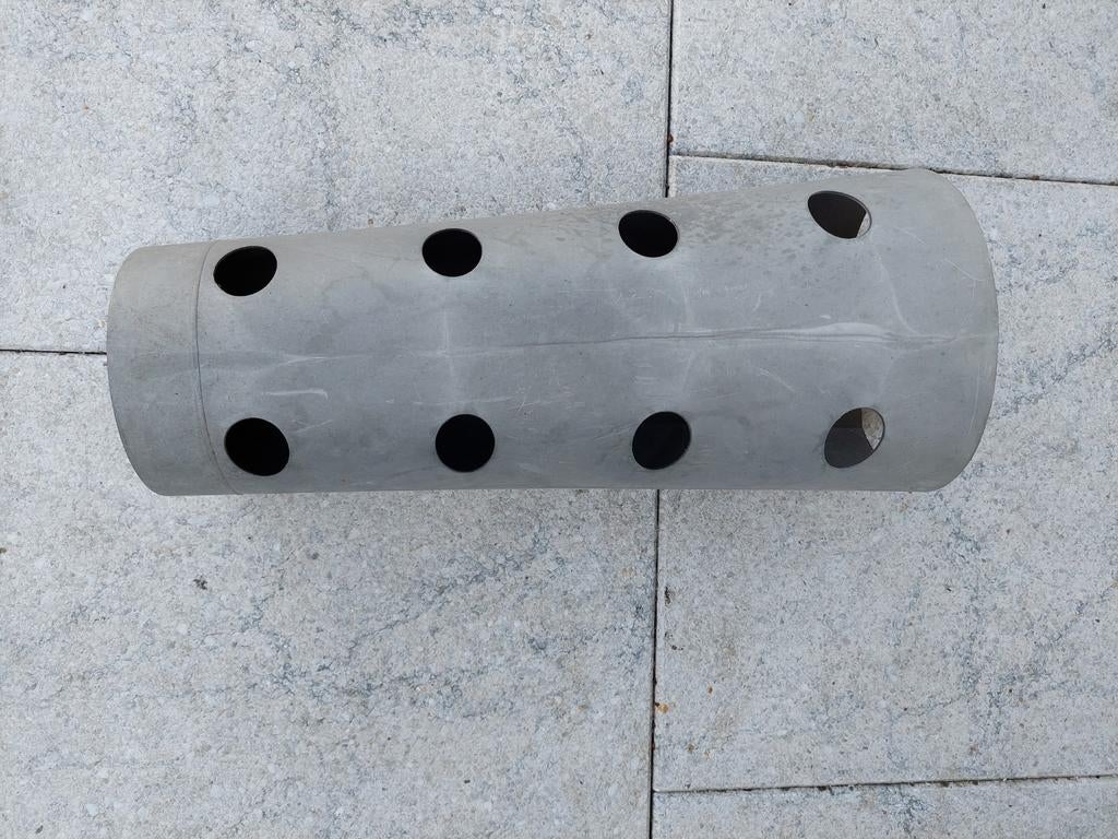 Grijze plantenbak met gaten voor aardbeien, Tuin en Terras, Bloembakken en Plantenbakken, Ophalen of Verzenden, Rond, Kunststof