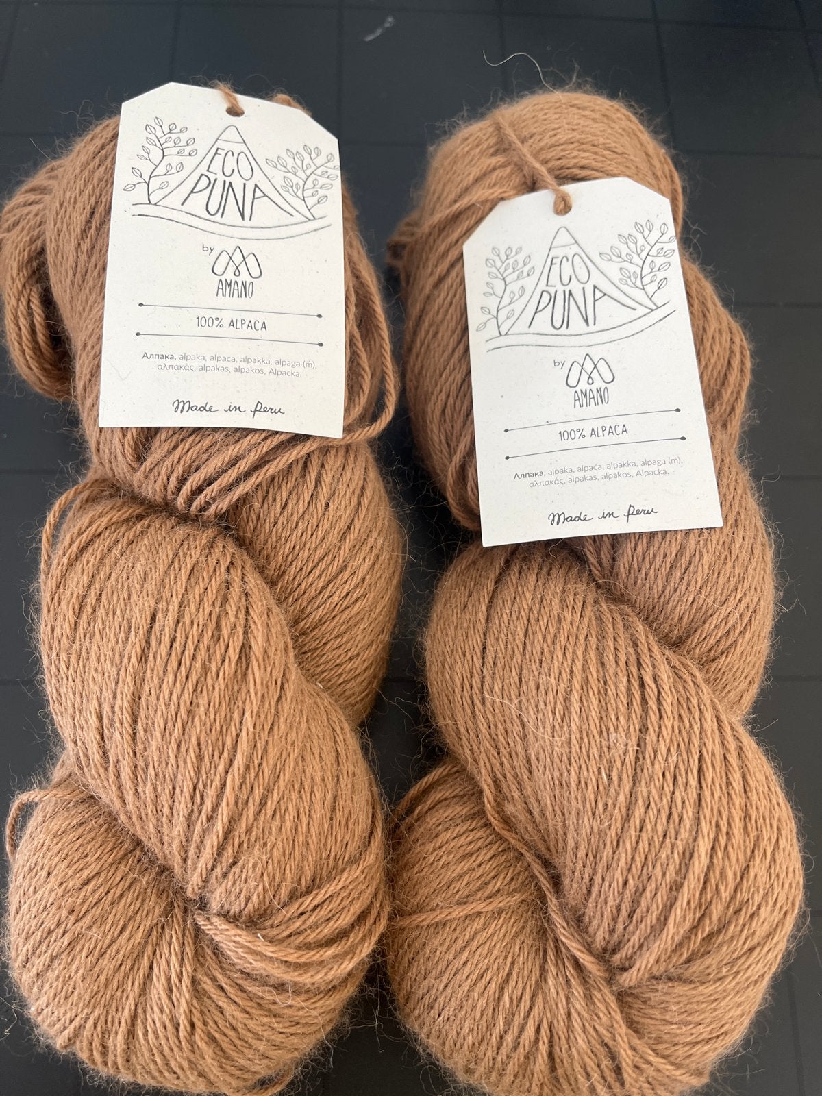 100% Baby Alpaca Garen Bruin - Eco Puna uit Peru, Ophalen of Verzenden, Nieuw, Breien of Haken, Wol of Garen